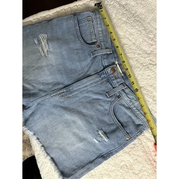 Madewell Size 30 Womens Blue 100% Cotton Stretch Pockets Denim Mom Shorts - Picture 6 of 10